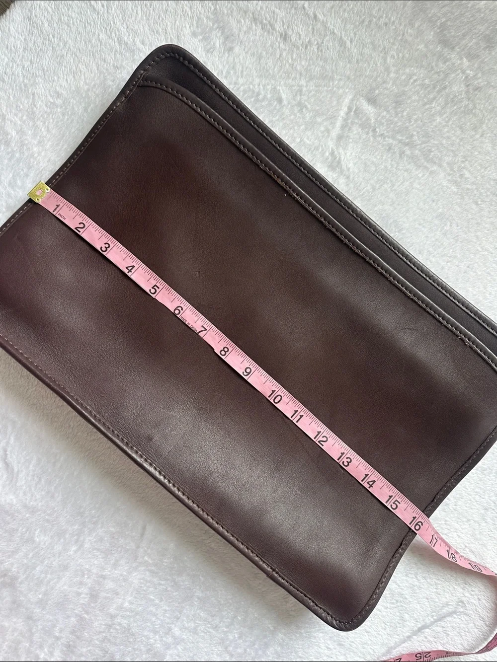 Vintage Jack Georges University Underarm Portfolio Zip Bag Brown Leather Career